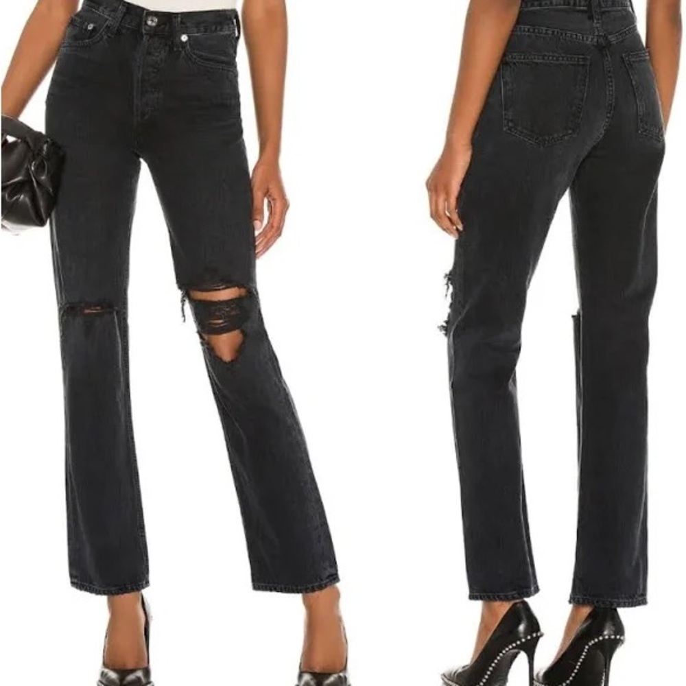 AGOLDE Lana Mid-Rise Vintage Straight Jeans In Disorder Wash 29.